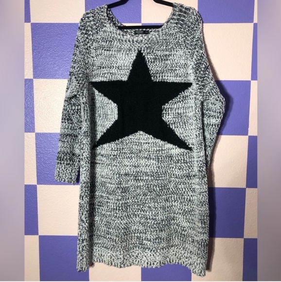 Shein Curve Fuzzy Star Sweater Dress - Size 3XL - Picture 1 of 3